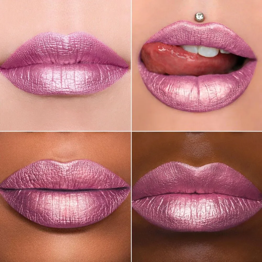 MAKI YIKA Pink Lipstick Metallic Liquid Waterproof Lip Gloss BR013 First Love